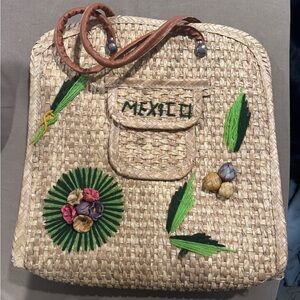 Handcrafted Straw Tote Bag with Embroidered Accents